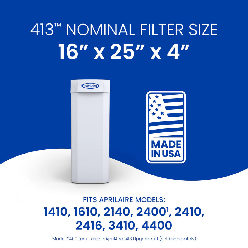 AprilAire 413 MERV 13 Pleated Air Filter 16x25x4 – Annual 2 Pack