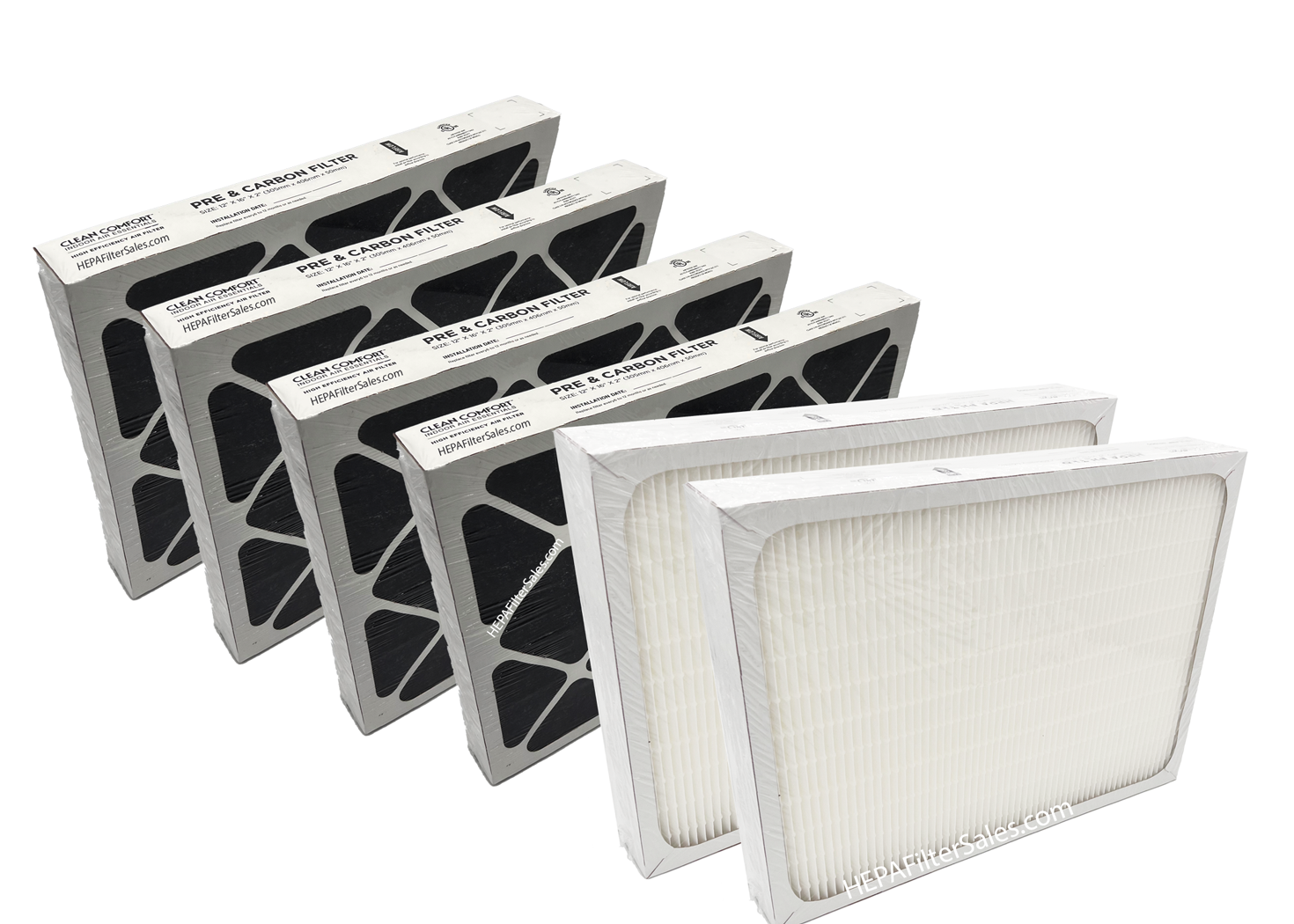 Clean Comfort & Goodman HEPA Home Air Cleaner Replacement Filter Bundle