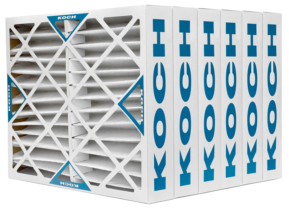Koch Air Filter 20 x 25 x 4 MERV 8 Pleated Air Filter - 6 Pack