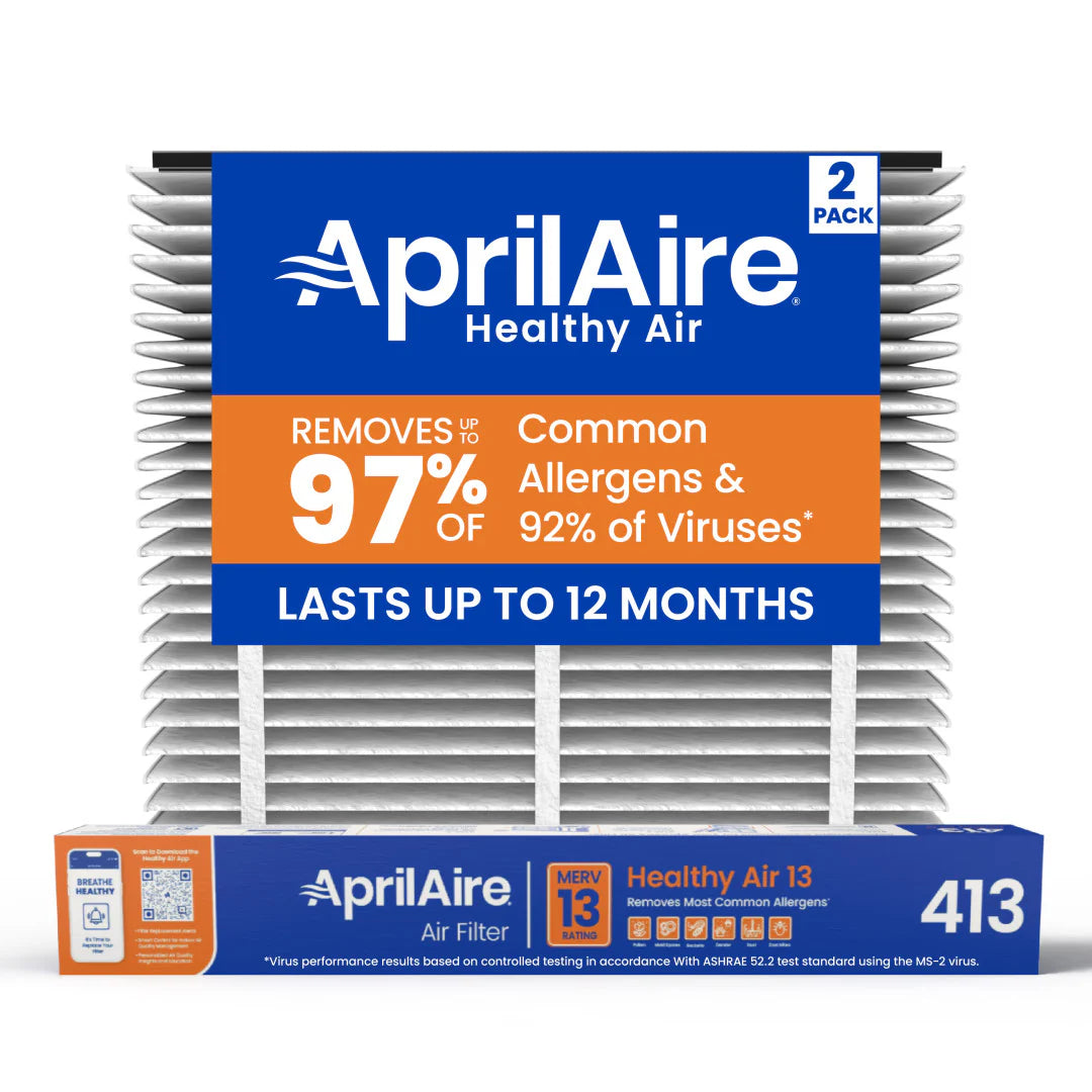 AprilAire 413 MERV 13 Pleated Air Filter 16x25x4 – Annual 2 Pack