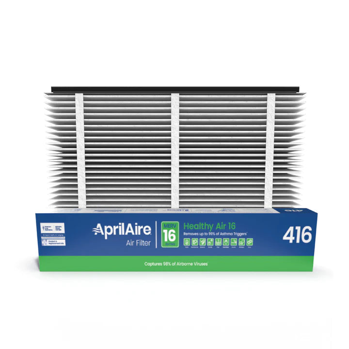 AprilAire 416 16 in. x 25 in. x 4 in. MERV 16 Pleated Filter - 6 Pack | 3 YEAR FILTER BUNDLE