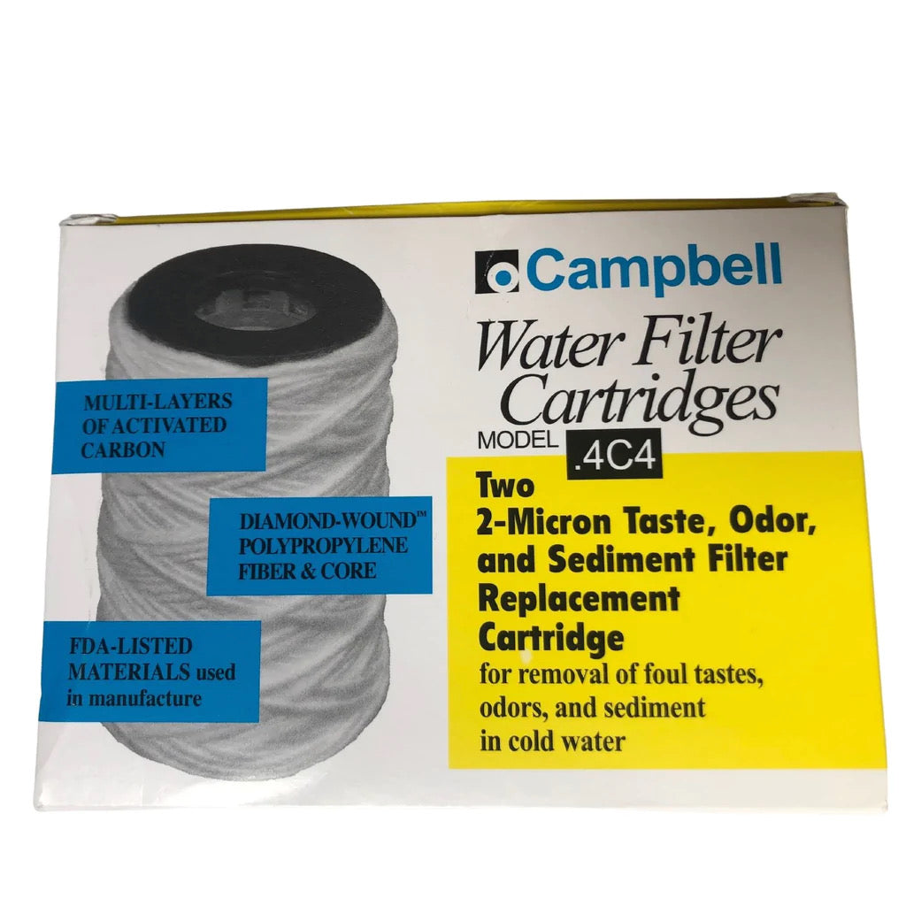 Campbell 4C4 Water Filters 2 Micron Taste &amp; Odor Cartridges - 4 Filter Pack